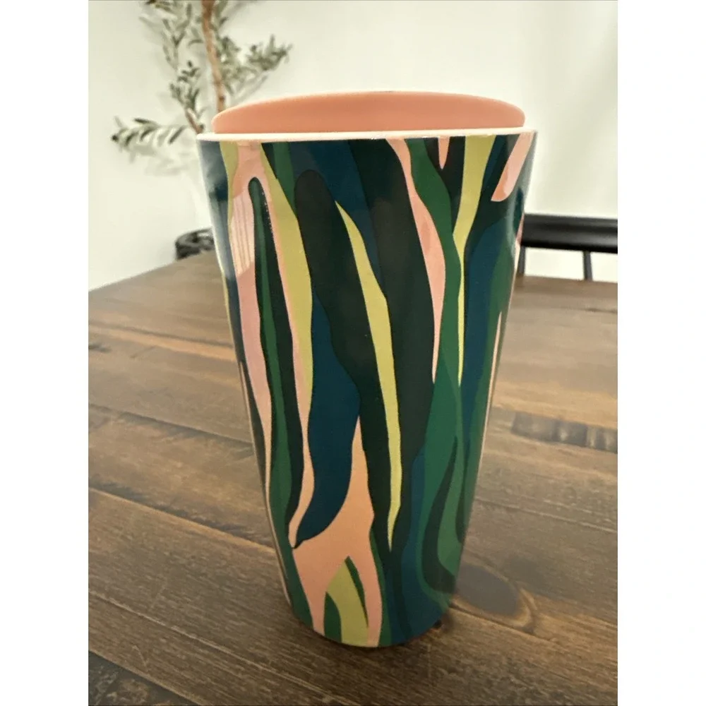 Starbucks 2024 Ceramic Tumbler Luster Anniversary Affogato Pink Green Seagrass